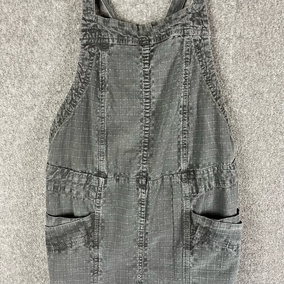 Free People Women’s Savannah Overalls Jumpsuit Wide Leg Flare Black Textured M - Picture 5 of 15